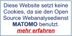 Diese Website setzt keine Cookies, da sie den Open Source Webanalysedienst MATOMO benutzt.mehr erfahren